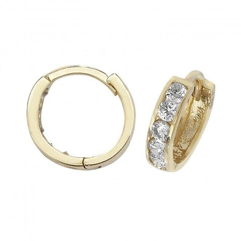 Klappohrringe aus 9-karätigem Gelbgold mit Zirkonia ES164