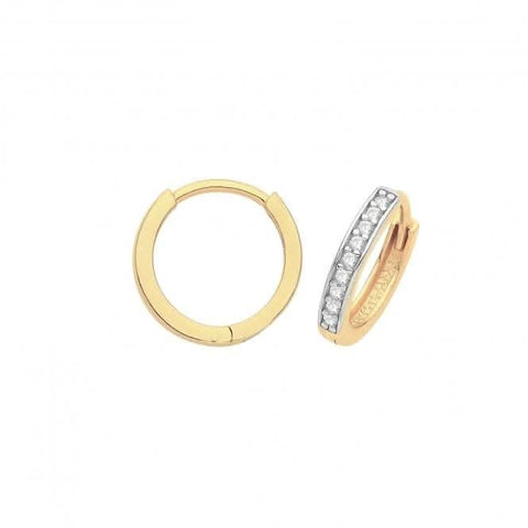 Scharnierohrringe aus 9-karätigem Gelbgold mit Zirkonia ER001
