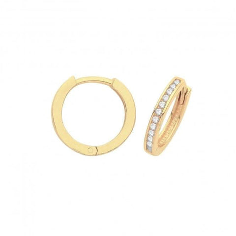 Scharnierohrringe aus 9-karätigem Gelbgold mit Zirkonia ER001