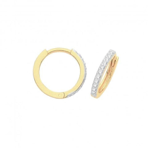Klappohrringe aus 9-karätigem Gelbgold mit Zirkonia ER002