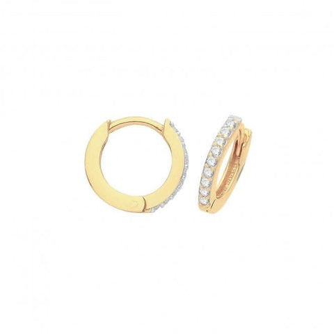 Klappohrringe aus 9-karätigem Gelbgold mit Zirkonia ER002