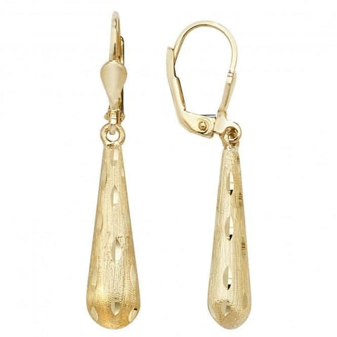 Boucles d'oreilles pendantes en or jaune 9 carats avec fermoir à levier ER1071