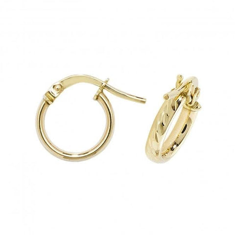Boucles d'oreilles créoles ovales en or 9 carats avec diamant taillé ER1042