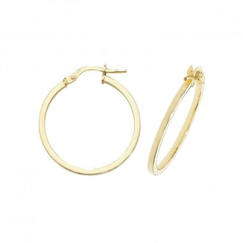 Boucles d'oreilles créoles ovales en or jaune 9 carats ER1007