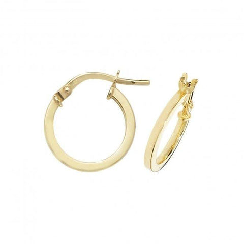Boucles d'oreilles créoles ovales en or jaune 9 carats ER1007