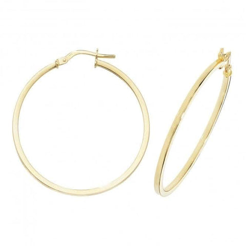 Boucles d'oreilles créoles ovales en or jaune 9 carats ER1007