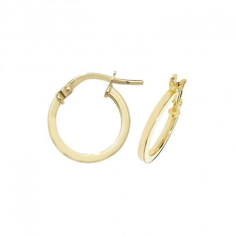 Boucles d'oreilles créoles ovales en or jaune 9 carats ER1007
