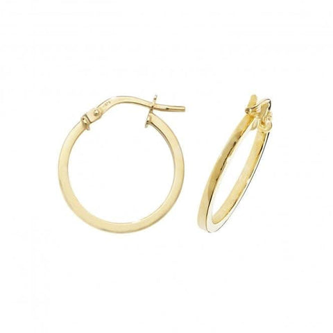 Boucles d'oreilles créoles ovales en or jaune 9 carats ER1007