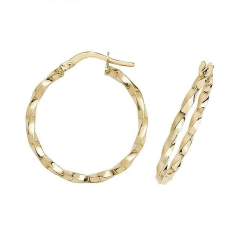 Boucles d'oreilles créoles ovales en or jaune 9 carats ER1008