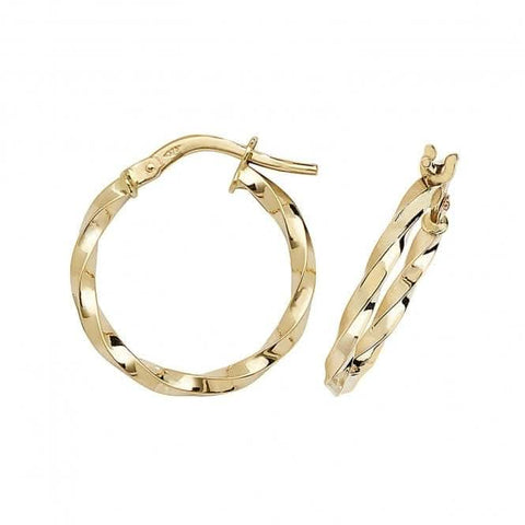 Boucles d'oreilles créoles ovales en or jaune 9 carats ER1008