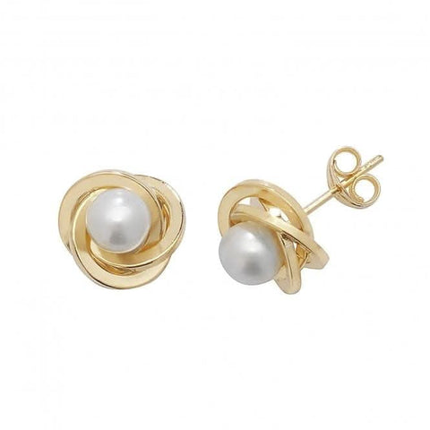 Ohrstecker mit Perle aus 9-karätigem Gelbgold ES370
