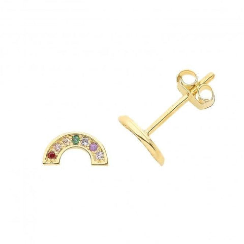 Regenbogen-Ohrstecker aus 9-karätigem Gelbgold ES1664