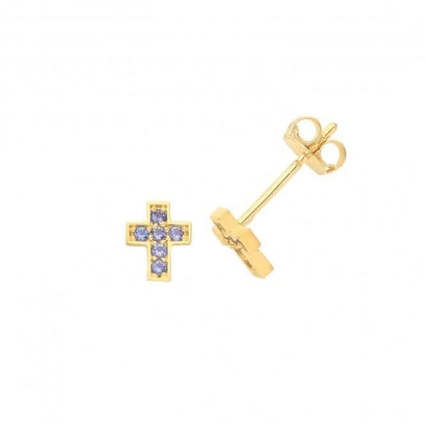 9 Karat Gelbgold SA Kreuz Ohrstecker ES1638