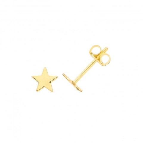 Boucles d'oreilles puces en or jaune 9 carats en forme d'étoile ES701