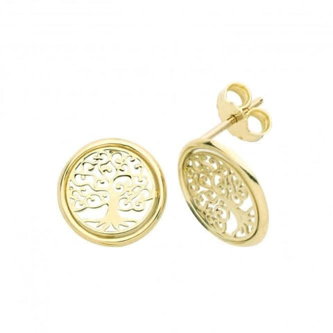 Ohrstecker „Baum des Lebens“ aus 9-karätigem Gelbgold ES639
