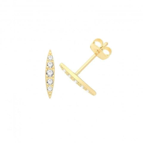 Ohrstecker aus 9-karätigem Gelbgold mit Zirkonia – Moderner Glamour &amp; Eleganz
