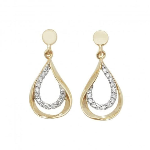 Ohrhänger aus 9-karätigem Gelbgold mit Zirkonia ES455