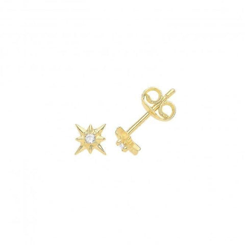 Sternohrstecker aus 9-karätigem Gelbgold mit Zirkonia-Faszination