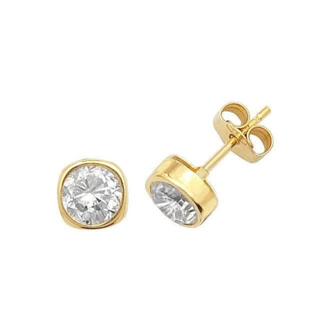 Ohrstecker aus 9-karätigem Gelbgold mit Zirkonia ES304