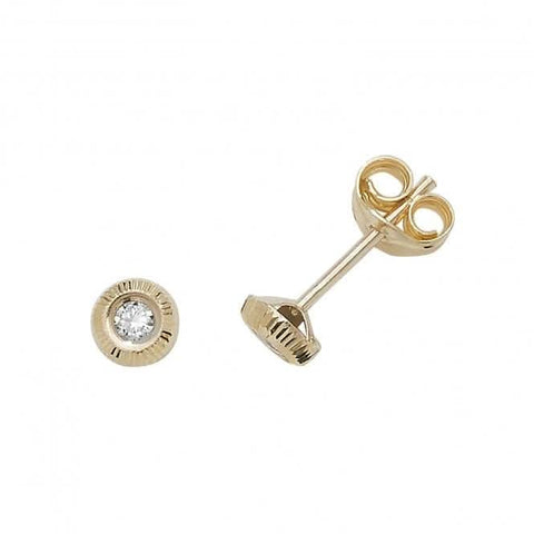 Ohrstecker aus 9-karätigem Gelbgold mit Zirkonia ES394