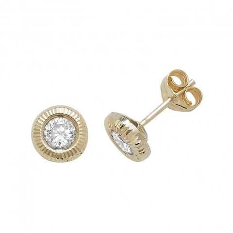 Ohrstecker aus 9-karätigem Gelbgold mit Zirkonia ES396