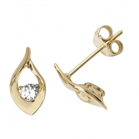 Ohrstecker aus 9-karätigem Gelbgold mit Zirkonia ES487