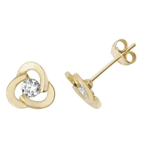 Ohrstecker aus 9-karätigem Gelbgold mit Zirkonia ES491
