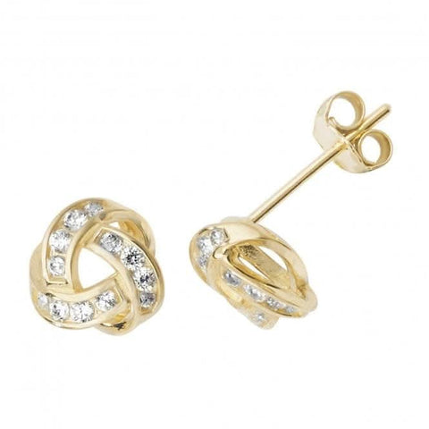 Ohrstecker aus 9-karätigem Gelbgold mit Zirkonia ES492