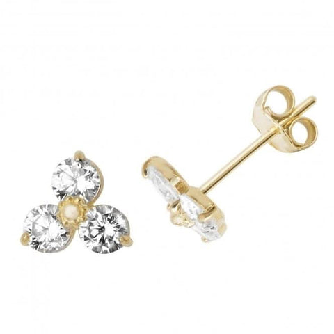 Ohrstecker aus 9-karätigem Gelbgold mit Zirkonia ES493