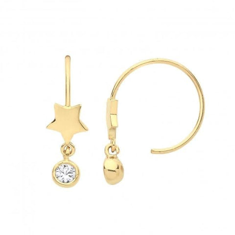 Ohrhänger aus 9-karätigem Gelbgold mit Zirkonia-Steinen, Modell ES1625