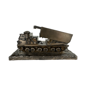 Multi launch rocket System (MLRS) cold cast bronze military statue.
