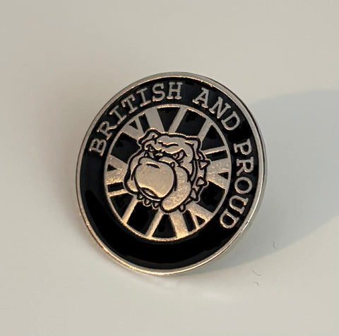 British And Proud Bulldog Pin Badge