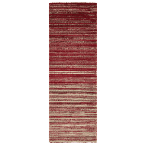 Fine Stripes Red Wool Rug