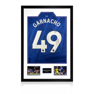 Alejandro Garnacho Signed Chelsea Shirt Premium Frame (Beckett)