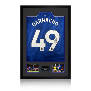 Alejandro Garnacho Signed Chelsea Shirt Premium Frame (Beckett)