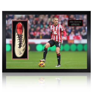 Alfie Gilchrist Signed & Match-Worn Sheffield United Boot Iconic Frame #1