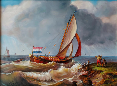 Alfonso Moreno (1947) - Historische zeilboot op zee