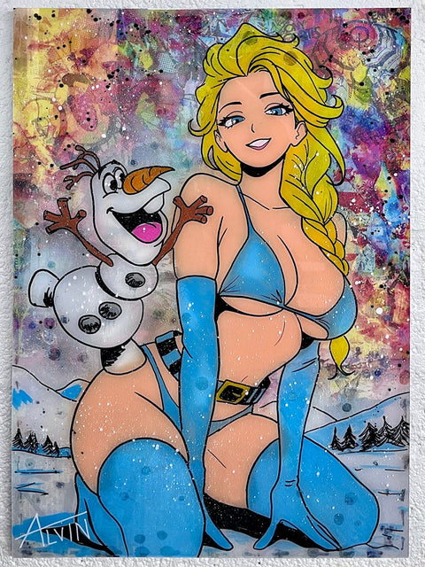 Alvin Silvrants - Frozen’s Elsa & Olaf - High Gloss straight edge painting