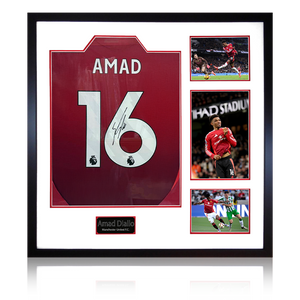 Amad Diallo Signed Manchester United Shirt Elite Frame (ACG Cert)