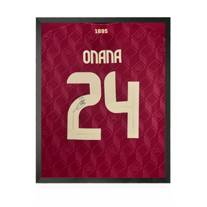 Amadou Onana Signed Belgium Shirt Compact Frame