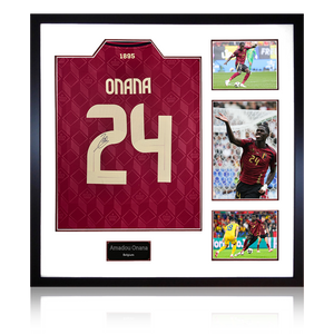 Amadou Onana Signed Belgium Shirt Elite Frame