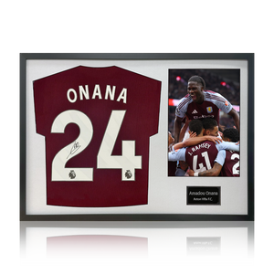 Amadou Onana Signed Aston Villa Shirt Classic Frame