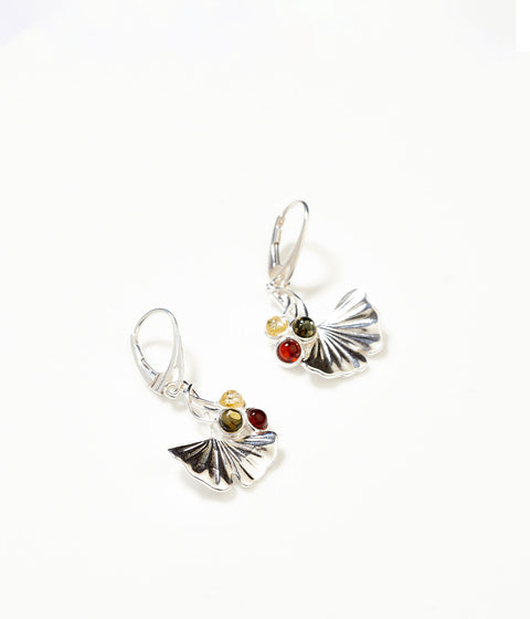 Amber Ginkgo Tropfenohrringe