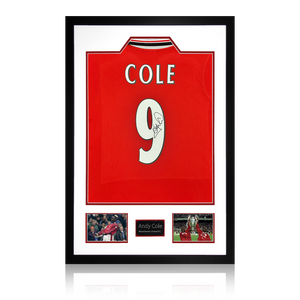 Andy Cole Signed Manchester United Shirt Premium Frame