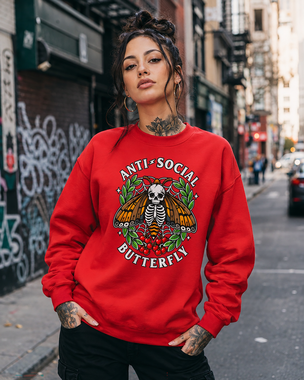 Anti Social Butterfly Skeleton Sweatshirt