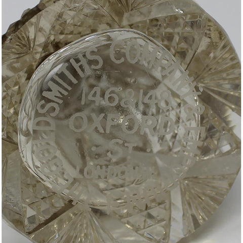 Antique Edwardian Era Cruet Set Sterling Silver Crystal Oil & Vinegar Bottle and Two Pepper Shakers