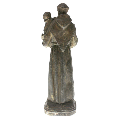 Antique Statue St Anthony Metal Cast Spelter Figure Religious Christian