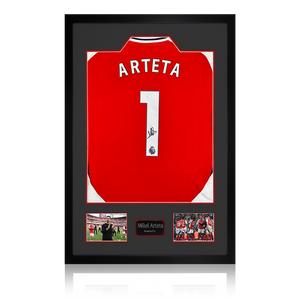 Mikel Arteta Signed Arsenal Shirt Premium Frame
