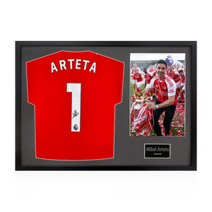 Mikel Arteta Signed Arsenal Champions Shirt Classic Frame