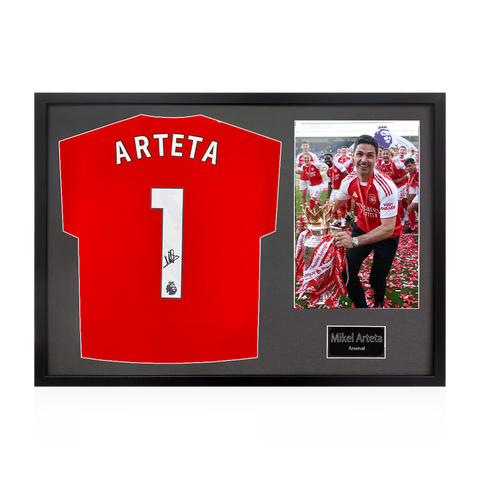 Mikel Arteta Signed Arsenal Champions Shirt Classic Frame